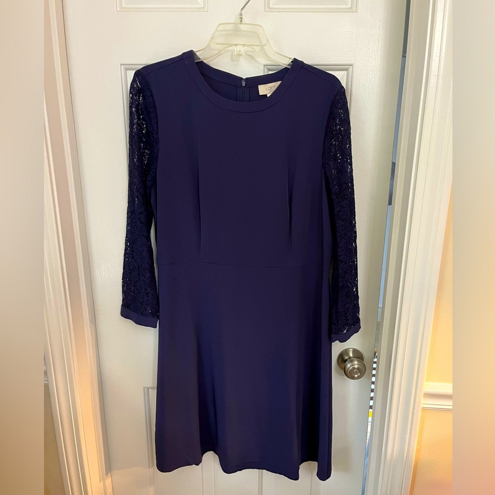 Purple Dress with Lace Sleeves
